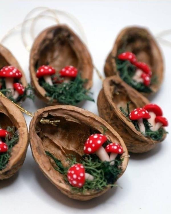Käsityöt saksanpähkinöillä jouluna ja ei vain - ideoita ja ohjeita kulhoja sienillä luovia