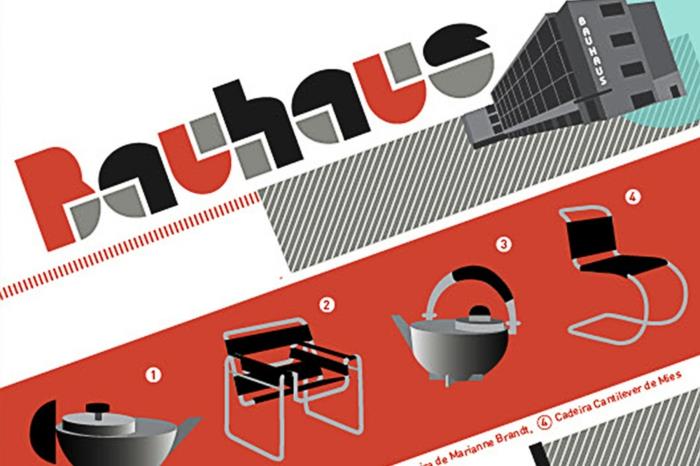 Bauhaus -tyylinen juliste moderni arkkitehtuuri taide
