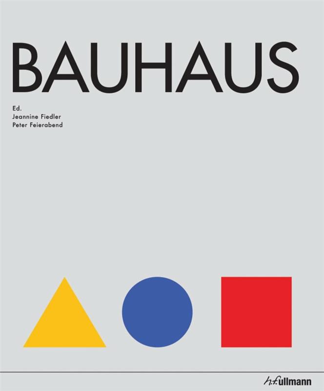 Bauhaus -tyylinen kansi geometristen muotojen värejä