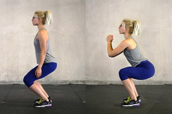 Lantionpohjan harjoitusharjoitukset naiset kyykkyjä harjoittelemaan lantionpohjan lihaksia