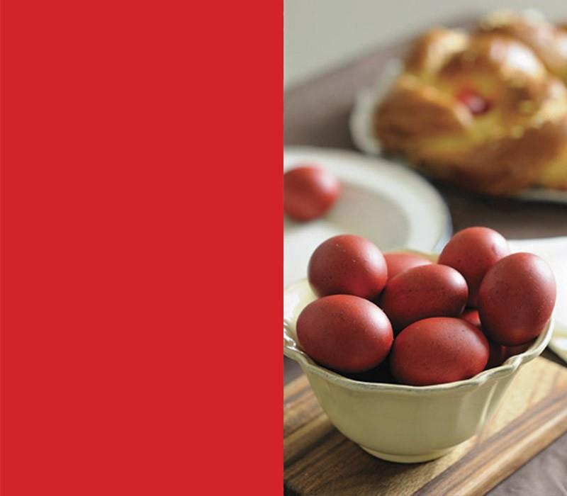 Värit punaiset munat ovat pääsiäisen tyypillisiä symboleja