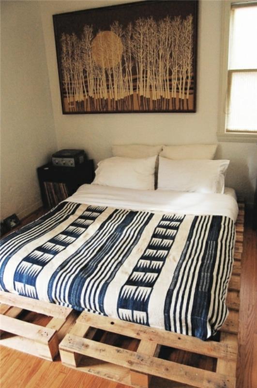 Lavasta valmistettu sänky kuormalavoista valmistettu kuormalavoja kuormalavoja sänky huonekaluja lavoista yhdessä makuuhuoneideoita UUSI17