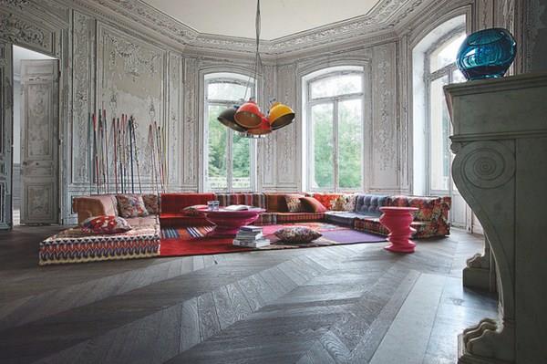 Boheemi olohuone Roche Bobois Modular Sohva Design