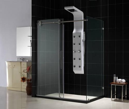 innovatiivinen höyrysuihku poreallas kylpyhuone musta laatta