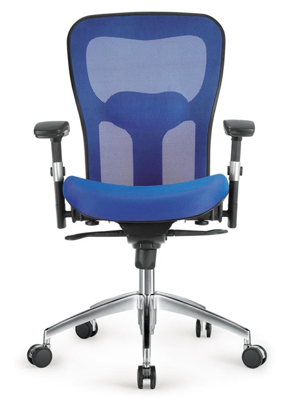 Työtuolin testi ergonominen työtuoli sininen