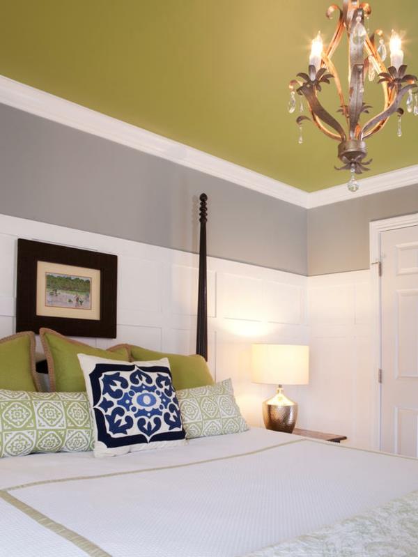 Värikäs makuuhuone Designs kattokruunu maalauksia parivuode