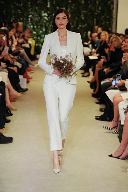 Carolina Herrera morsiamen mekko rekisteritoimiston naisten puku valkoinen