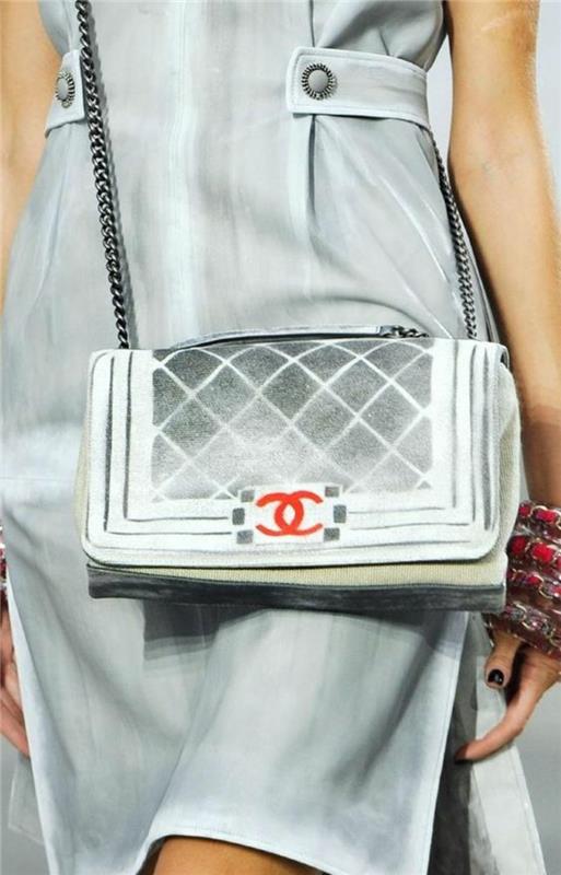 Chanel käsilaukut suunnittelija laukut Chanel laukku hopea