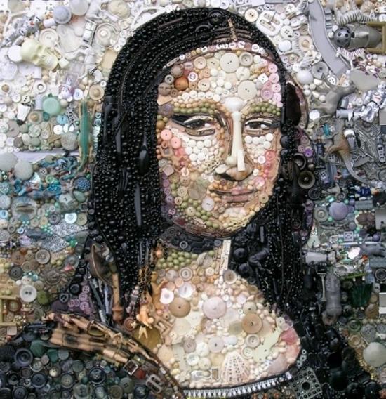 Nykytaide kierrätetyistä materiaaleista mona lisa