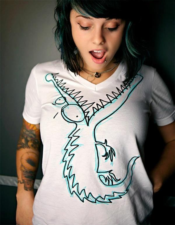 Hauskoja hauska t-paitoja, jotka suunnittelevat krokotiilia
