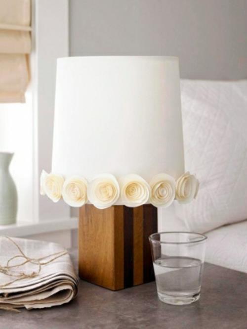Tee viileitä kodin tarvikkeita itse yöpöydän lamppu valkoinen lampunvarjostin