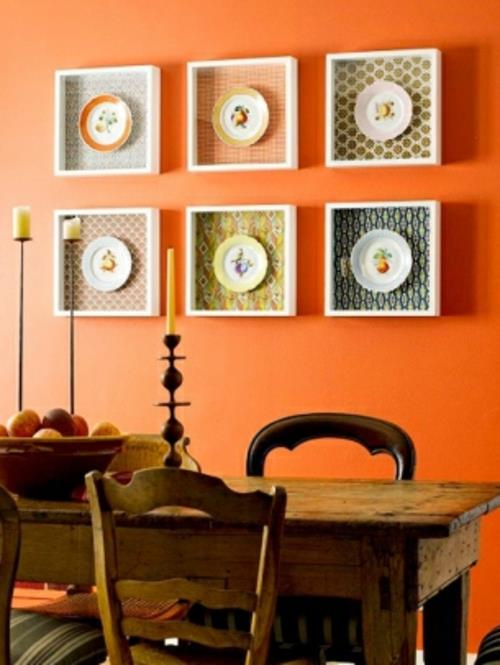 Tee viileistä kodin lisävarusteista itse kehyksen seinälevy oranssi