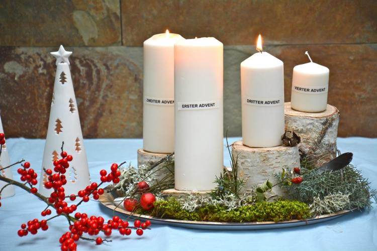 DIY Advent -seppele ideoita kauniita joulupöytäkoristeita