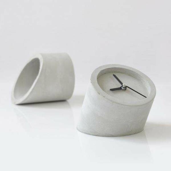 Sisustusideoita kello minimalistinen muotoilu betoni