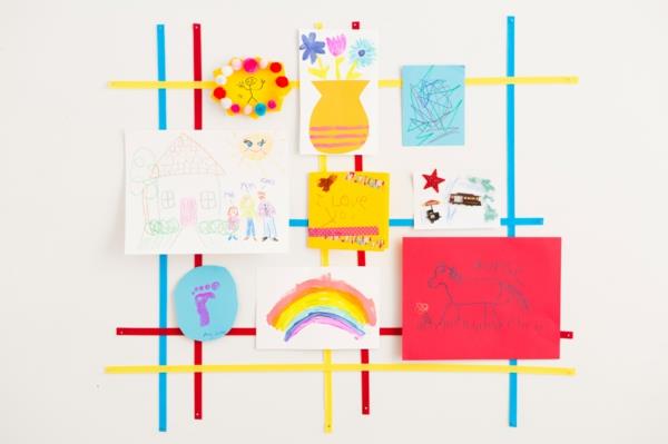 Käytä DIY deco lasten piirustuksia seinäkoristeina