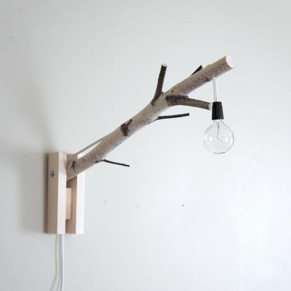 DIY -koriste hehkulampuista ja puun oksista