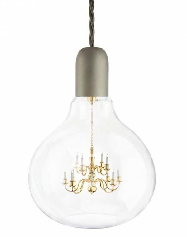 DIY deco harmaa hehkulamppu kattokruunu