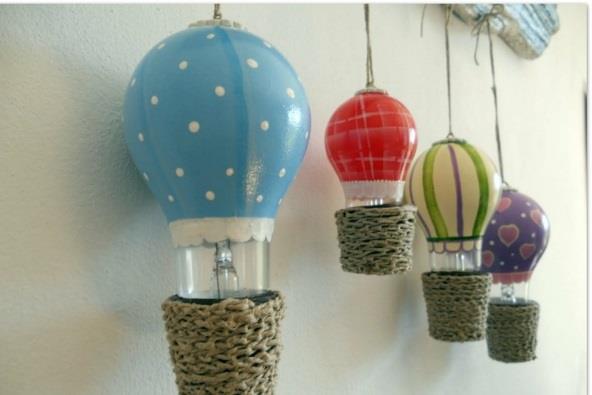 DIY -sisustuspallot maalaavat hehkulamppuja