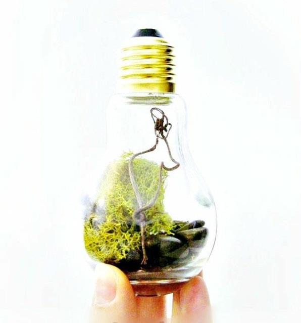 DIY -koristelamput sammal ruoho
