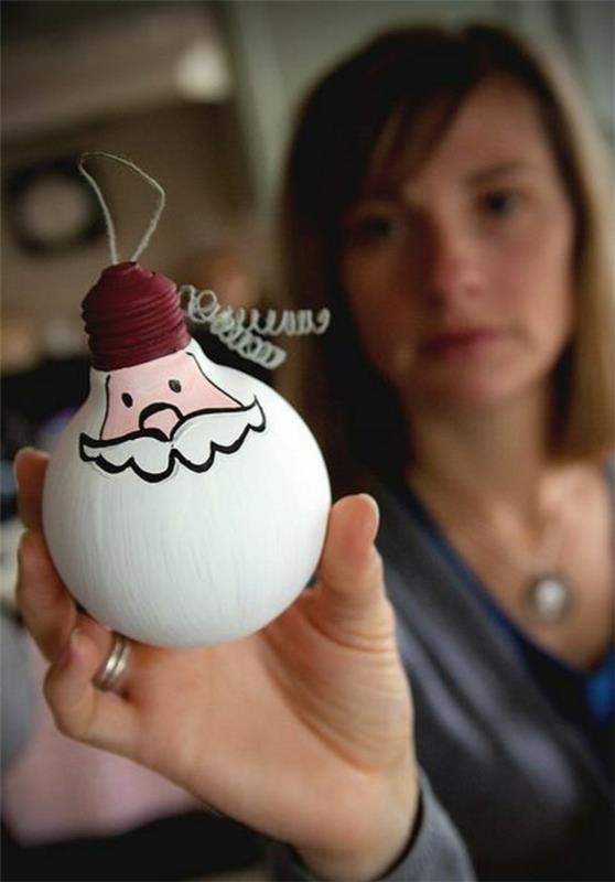 DIY koristelu joulu hehkulamput lumiukko pallo