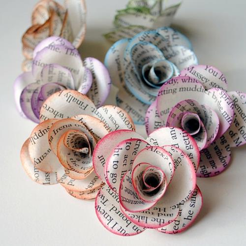 DIY -paperin koristekukat idea korujen värit