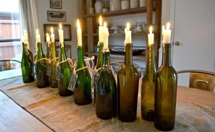 Tee DIY -koriste lasipulloilla kynttilänjalalla itse