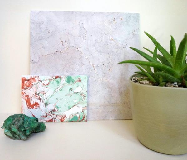 DIY mehevä marmorinen koriste -esineet huonekasvit laatat
