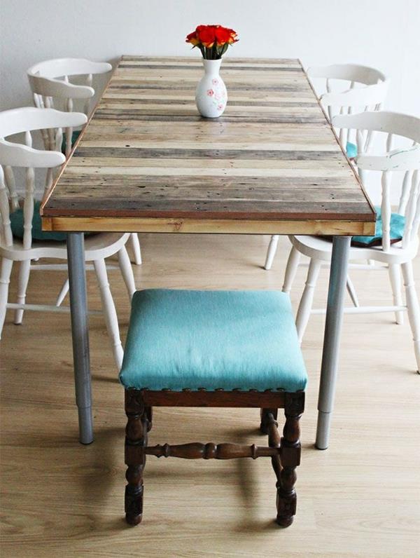DIY -huonekalut lavoilta DIY -ruokapöytä tekee ideoita