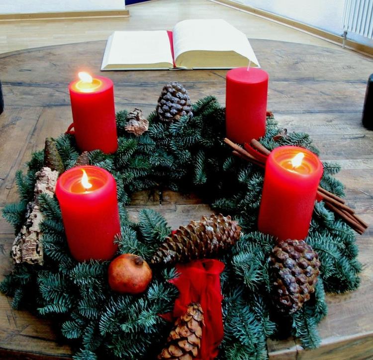 DIY -projekteja joulukoristeita perinteiset adventtiseppeleet