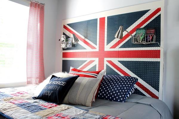 DIY -koristeelliset projektit englantilainen pääty lippu makuuhuone