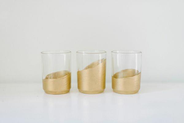 DIY -ideoita kultainen lasi