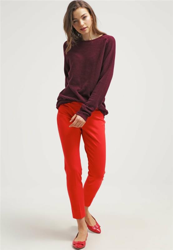 Naisten housut punaiset muodin trendit 2016 punainen oranssi housut