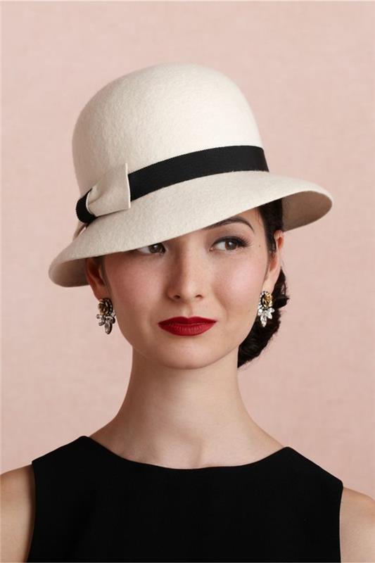 Naisten hatut Naisten muoti- ja muotoiluvinkkejä mustavalkoinen hattu naisille