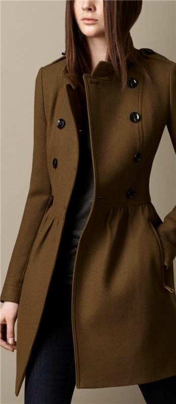 Naisten takki talvi ruskea vyötärö takki talvi muoti hyvät