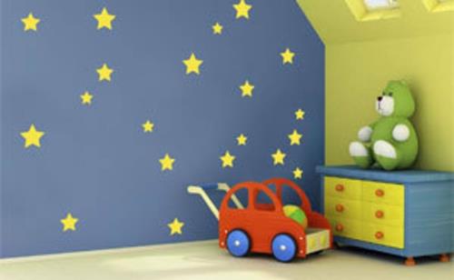 Seinä tarrojen koristelu tähti taivas lastenhuone