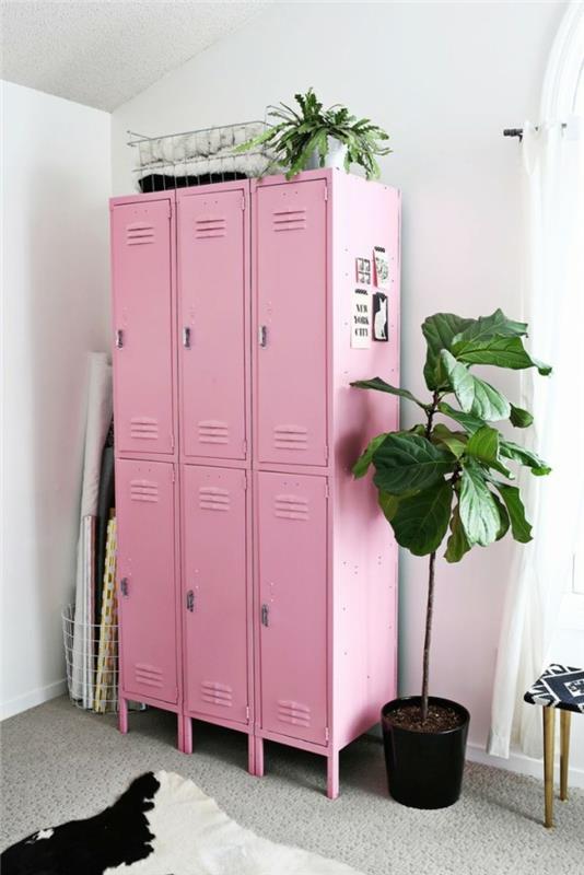 Kaappi ostaa kaapit kolmessa värimallissa uudelleen käyttää tapetti kuvio koulu kaappi lastenhuone vaaleanpunainen
