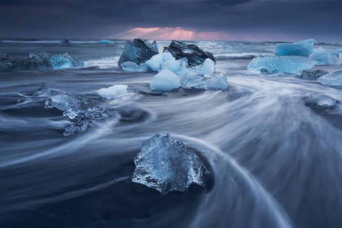 Euroopan kaunein ranta Diamond Beach Islannissa