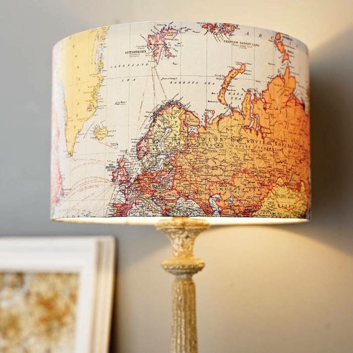 Suunnittelu sisustus tyyny maailman atlas kartta valoisa esine