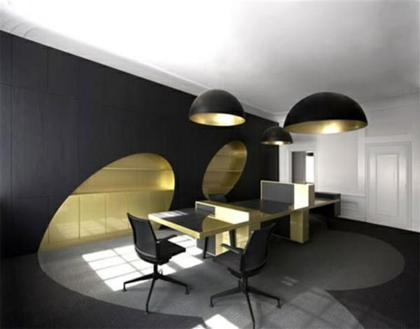 Suunnittelija kultaiset toimistokalusteet ergonominen futuristinen kokonaisuus