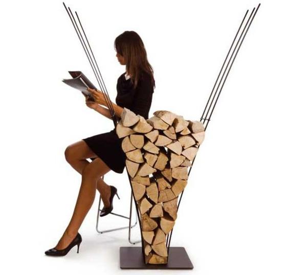 Suunnittelija polttopuuteline kolmion muotoinen bambu