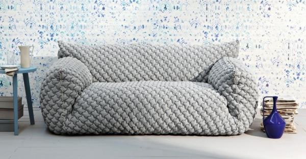 Design -sohva, jossa irrotettava sohva, harmaa