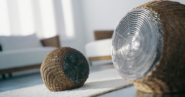 Suunnittelija Wind S Fan rottinkipinta takana