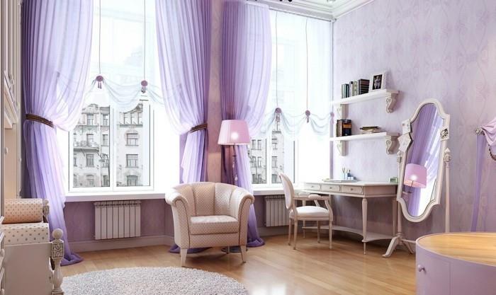 Väri violetti moderni makuuhuone pehmeät värisävyt