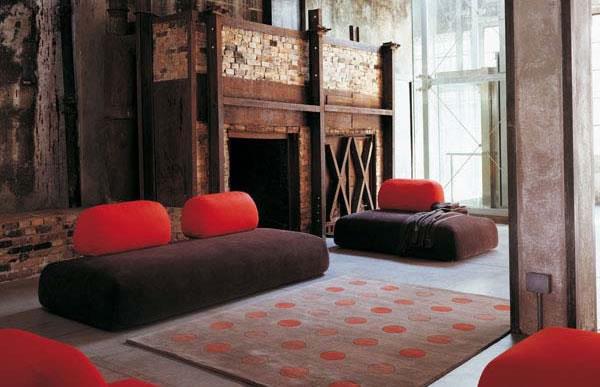 Houkutteleva Cocoon -sohvasetti sohvat istuin punainen selkänoja