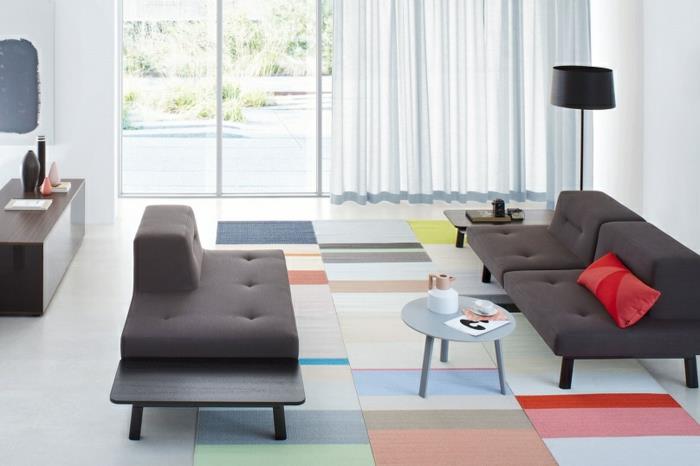 Telakoi huonekalujärjestelmiä modulaarinen sohva ja design -huonekalut sekä modernit matot