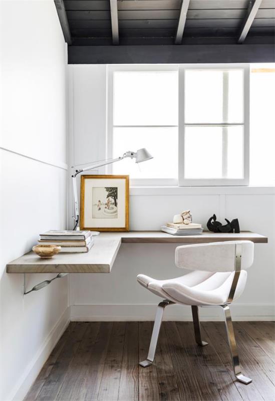 Kulmapöytä moderni kotitoimisto minimalismi suosittu tyyli yksinkertainen huonesuunnittelu