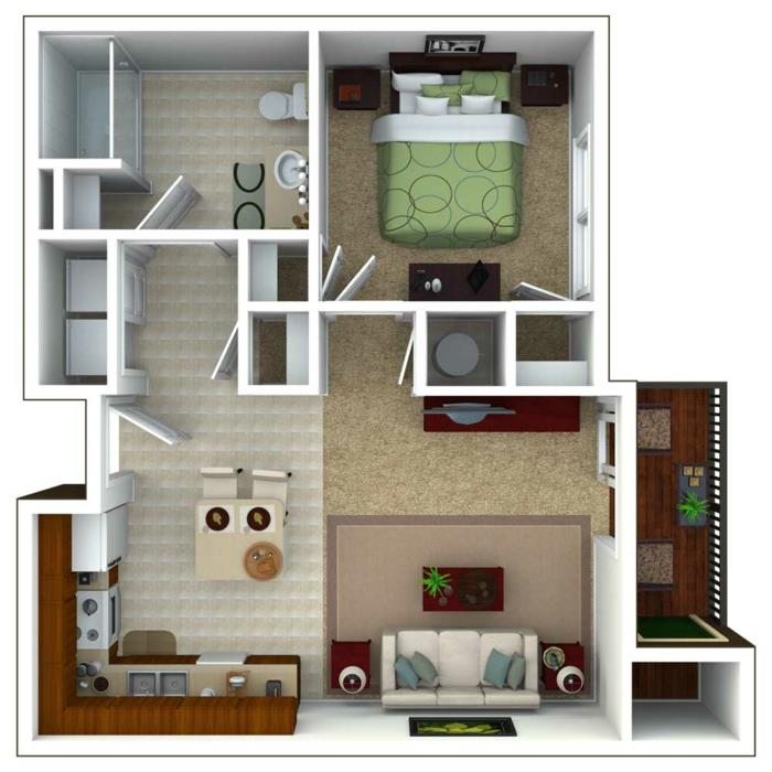 Kalustavia esimerkkejä asunnon suunnittelusta