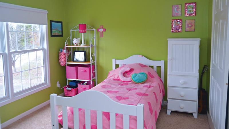 Sisustusideoita lastenhuoneen tyttöjen värisuunnittelun tyttöjen huone