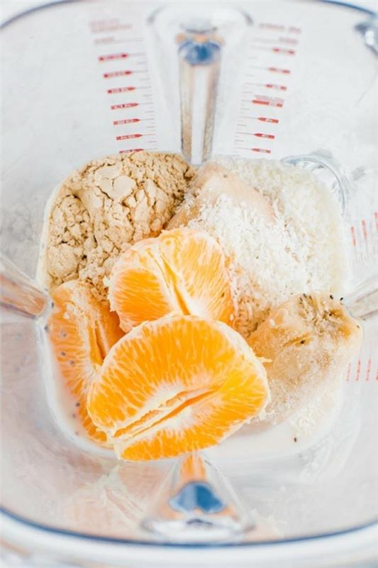 Herneproteiinin ravitsemusvinkit Herneproteiinijauhe Smoothie Fruit Orange