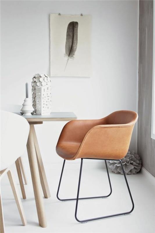 Ruokapöydän tuolit ja modernit ergonomiset nahkatuolit